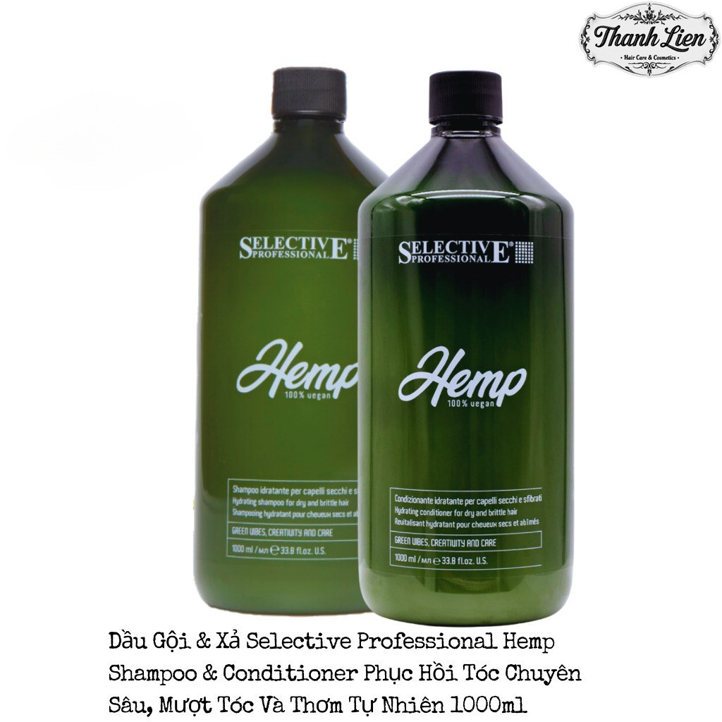 [ LT ] Dầu Gội Xả Selective Hem.p Vegan Thuần Chay Tự Giúp Phục Hồi Tóc Mềm Mượt