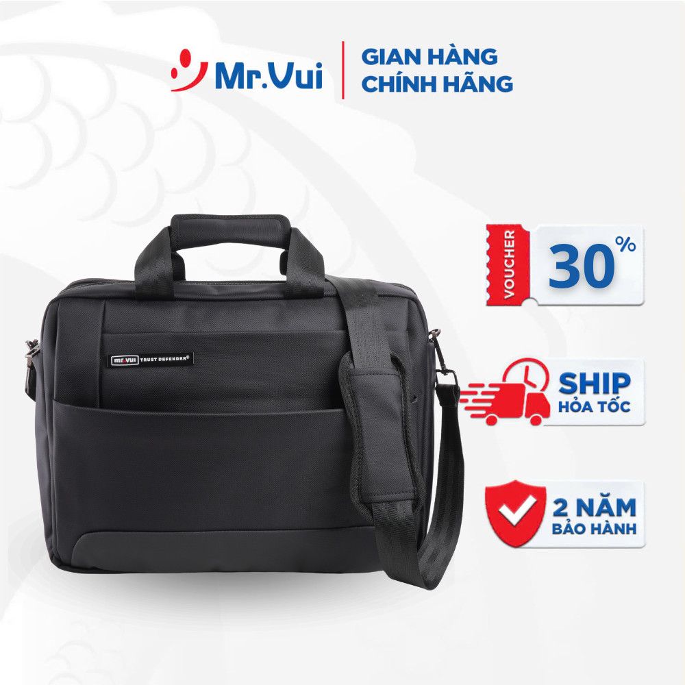 Cặp công sở Mr.Vui 454, túi đeo chéo nhiều ngăn dành cho nhân viên văn phòng, chật liệu PVC cao cấp