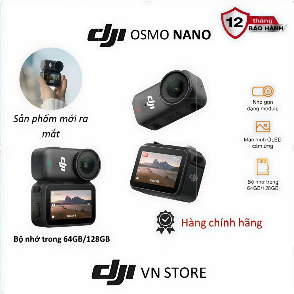 DJI Osmo Nano Action Camera 4K Nhỏ Gọn Chống Rung 64g/128g  - Chính Hãng  DJI VN