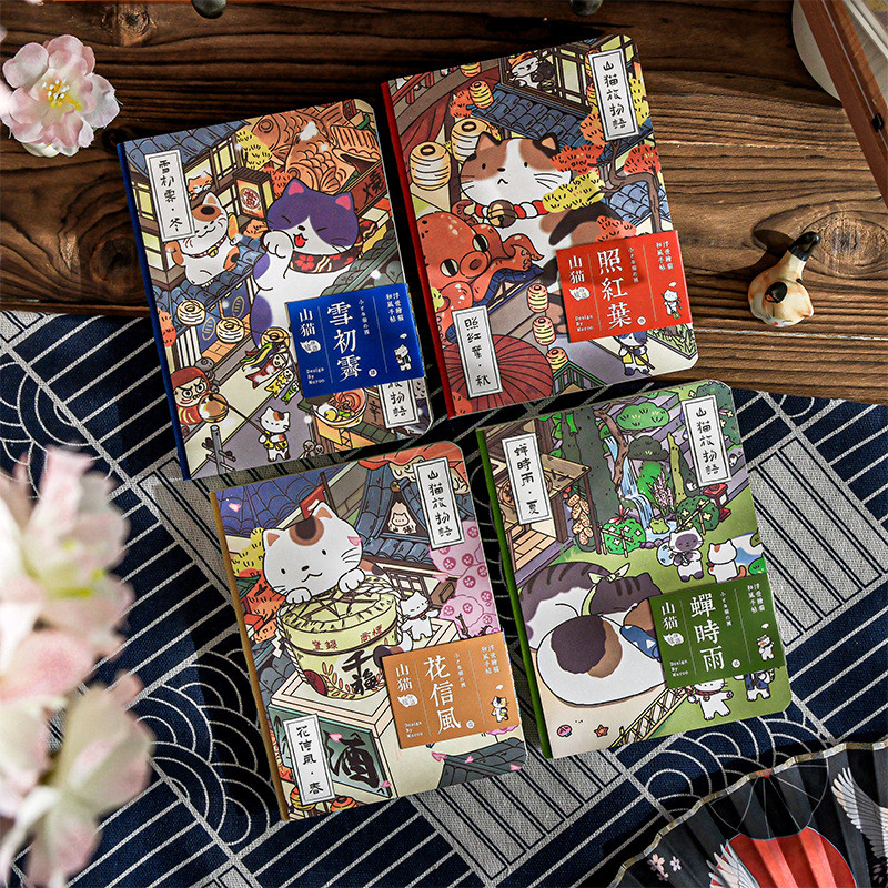 Cdaily|Lynx Travel Story Bag Back Book Phong Cách Nhật Bản Đôi Keo Sách Sổ Tay Học Sinh Notebook