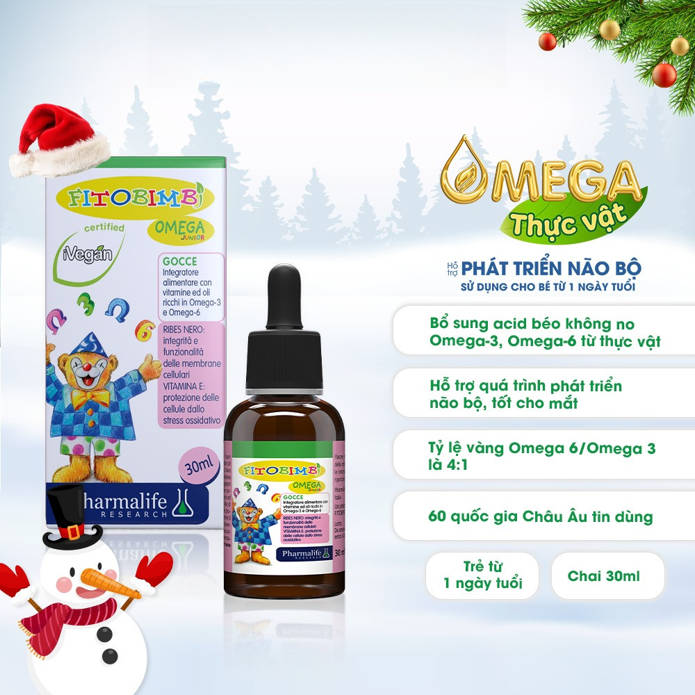 Fitobimbi Omega Junior (30ml) Bổ Sung Omega Cho Bé Giúp Bé Phát Triển Trí não Thị Lực