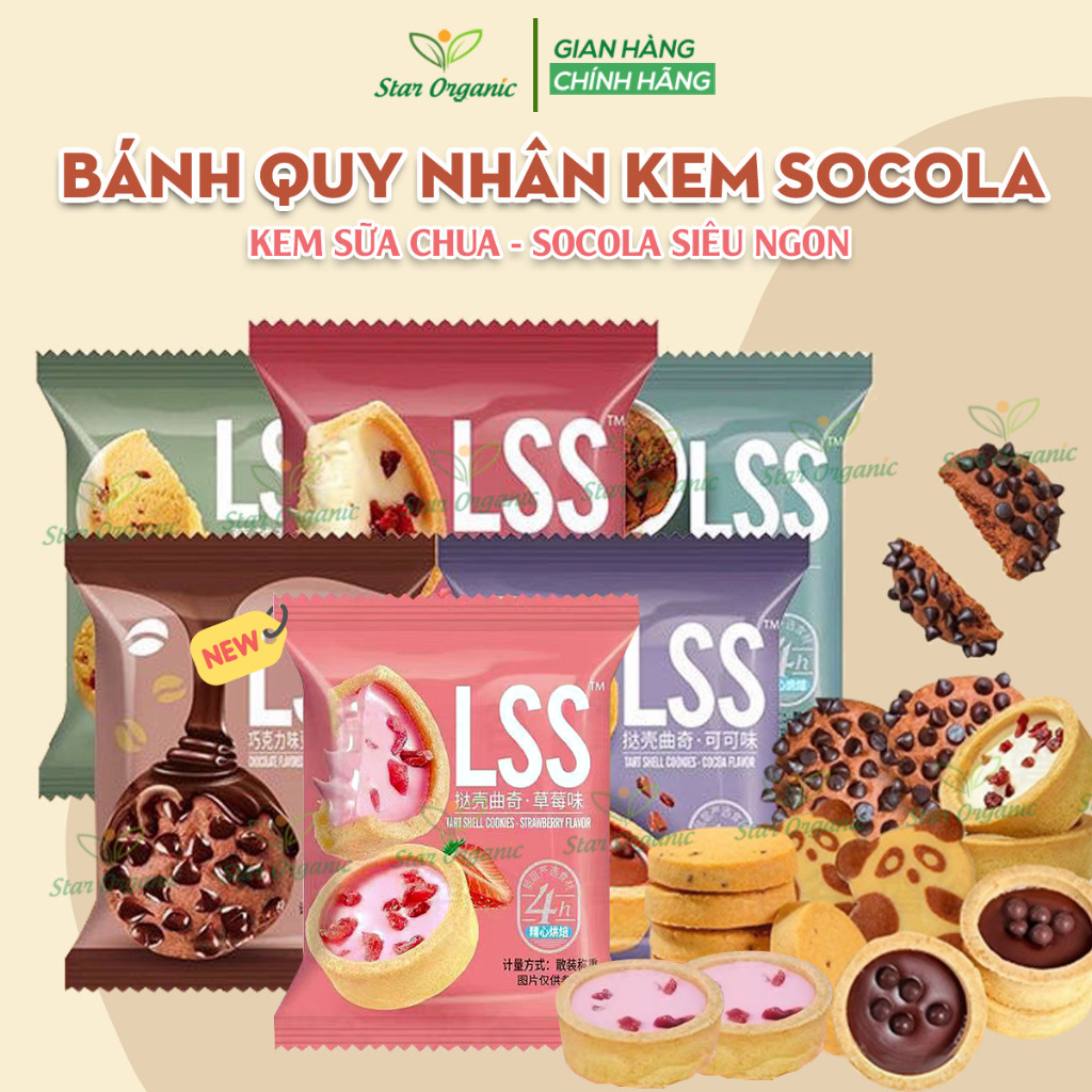 Bánh Quy Bơ Sữa Nhân Kem Socola Chip LSS Mix Vị - Bánh Quy LSS Thơm Ngon anvathcm99