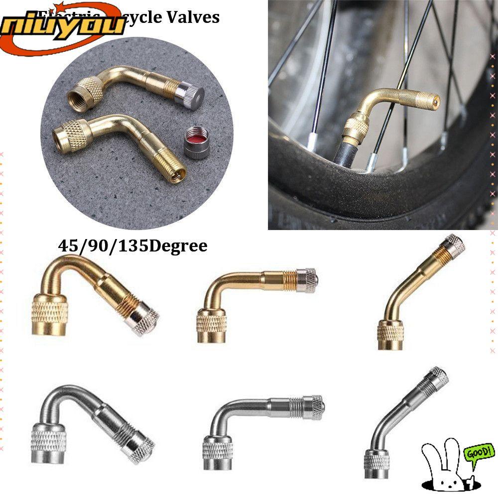 Thân van lốp khí bằng đồng NIUYOU, với bộ chuyển đổi mở rộng Van xe đạp điện góc 45 / 90 / 135 độ, P