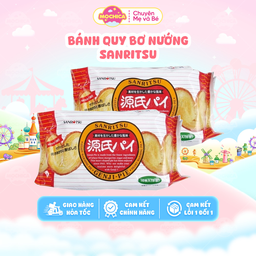 [Date Mới] Bánh quy bơ nướng Sanritsu Genji-pie Nhật Bản - Mochica