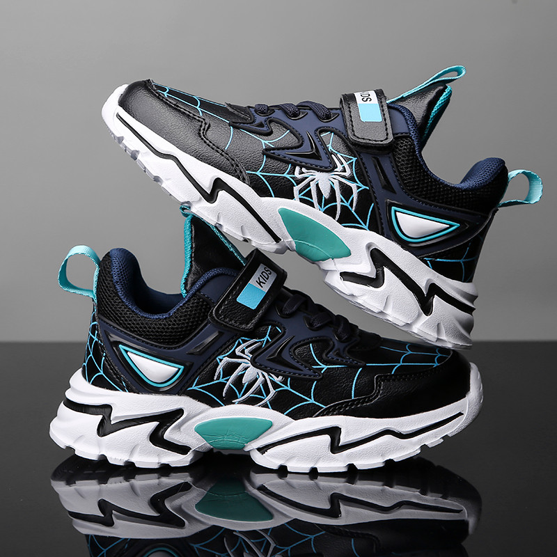 Mùa Thu Trẻ Em Giày Bé Trai Sneaker Hoạt Hình Nhẹ Sang Trọng Da PU Sneaker Trẻ Em Đi Học Giày Thể Th