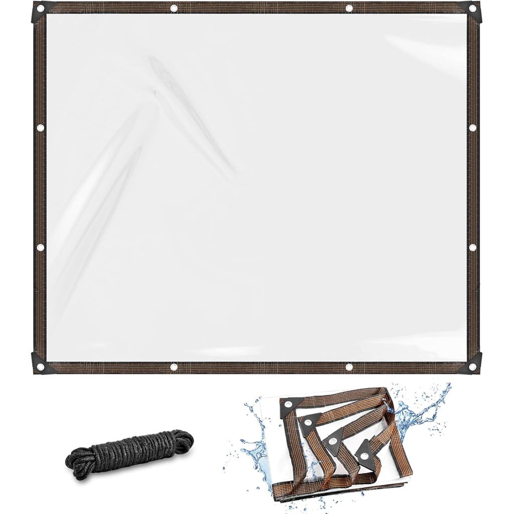 Bạt chống thấm nước trong suốt, Bạt Poly với Grommets Bạt trong suốt Vỏ chống thấm nước hạng nặng Sâ