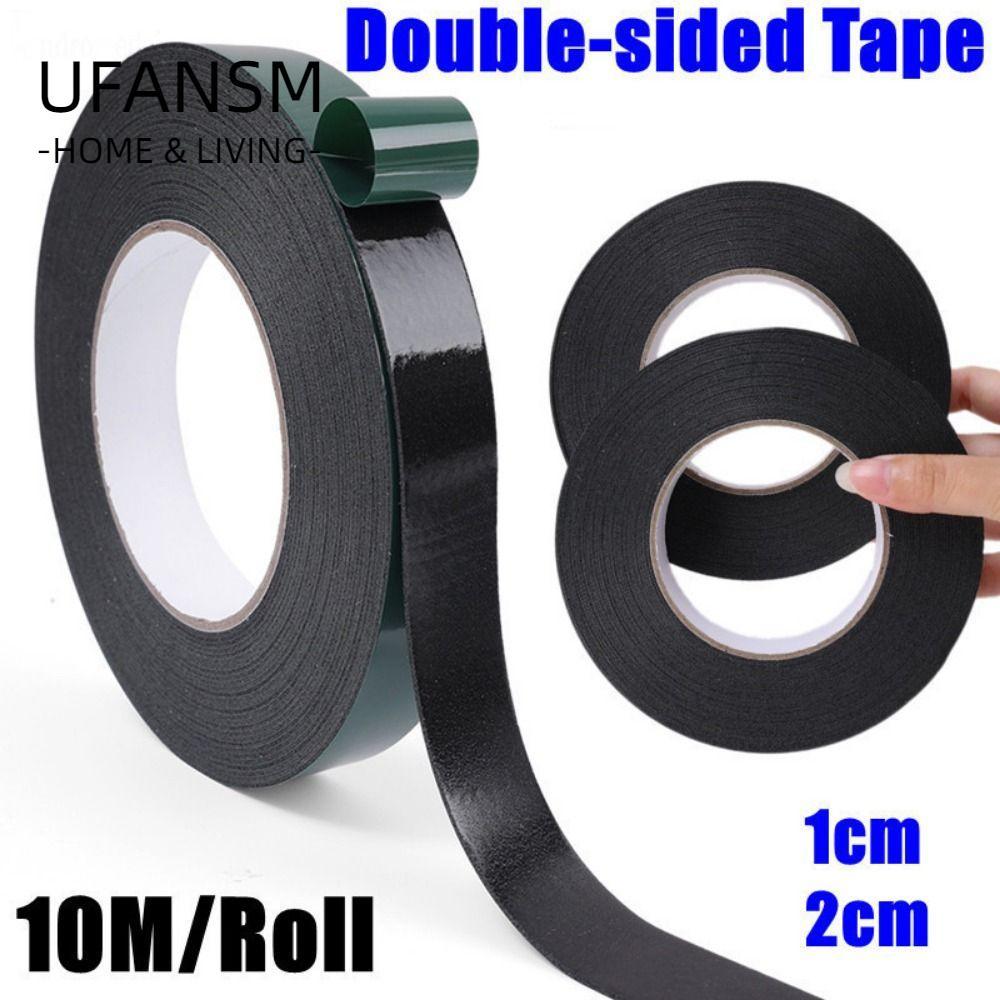 UFASM 10M / Cuộn Băng Hai Mặt, Dải Bọt Biển Xanh Phim Đen PE Foam Tape, Bền Đa Năng Chiều Rộng 10 / 