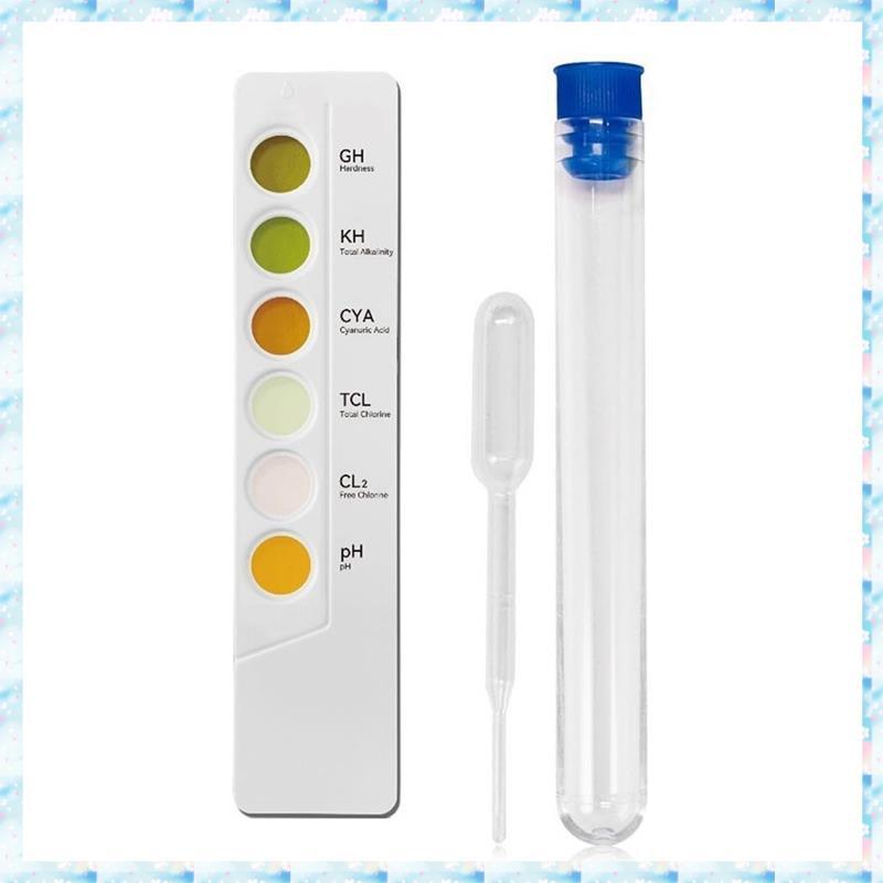 [R Q M U] Kiểm tra nước bìa cứng Kiểm tra hóa chất nước PH / / GH / CYA / / Test