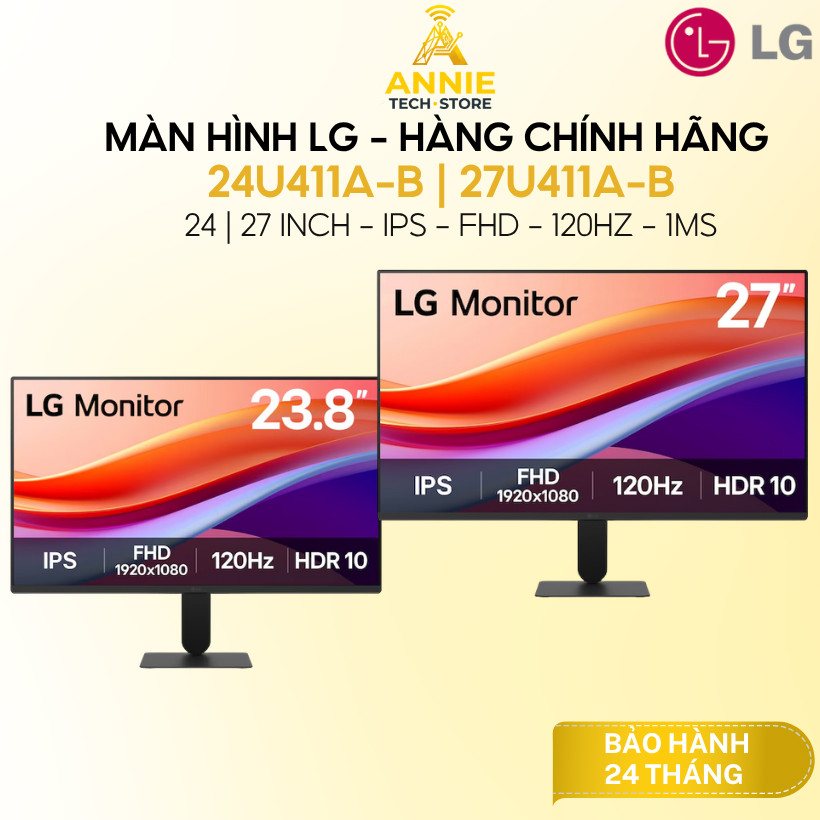 Màn Hình LG 24U411A-B | 27U411A-B (24 | 27 inch - IPS - FHD - 120Hz - 1ms) - Hàng chính hãng