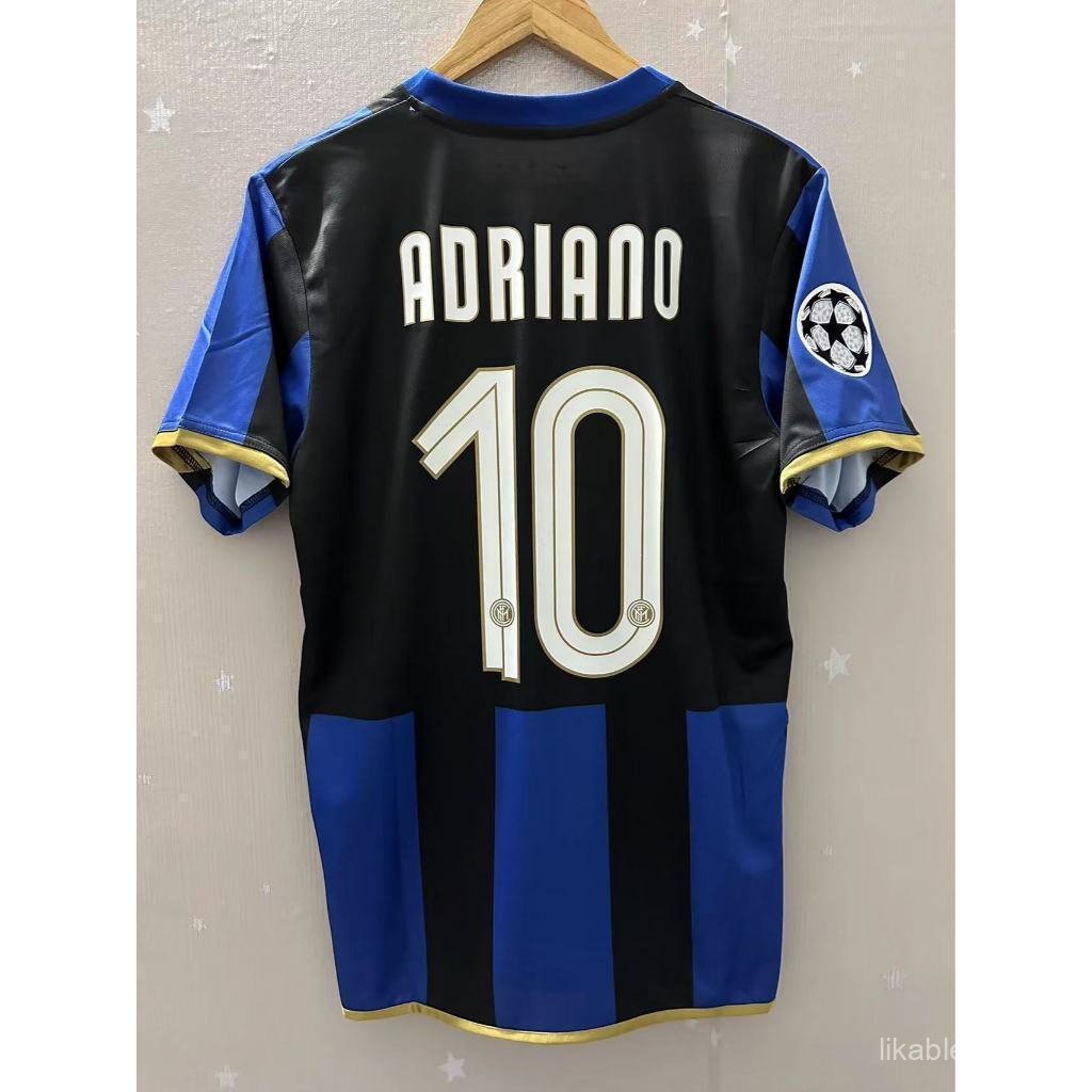 Áo bóng đá ADRIANO Inter Milan 08-09 IBRAHIMOVIC J.ZANETTI Áo bóng đá cổ điển chất lượng cao