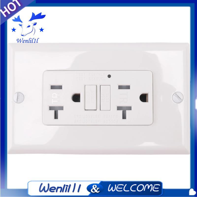 GFCI Outlet 20A, Thụ thể điện GFI có đèn báo LED, Bộ ngắt mạch đứt gãy mặt đất chống Tamper 20A