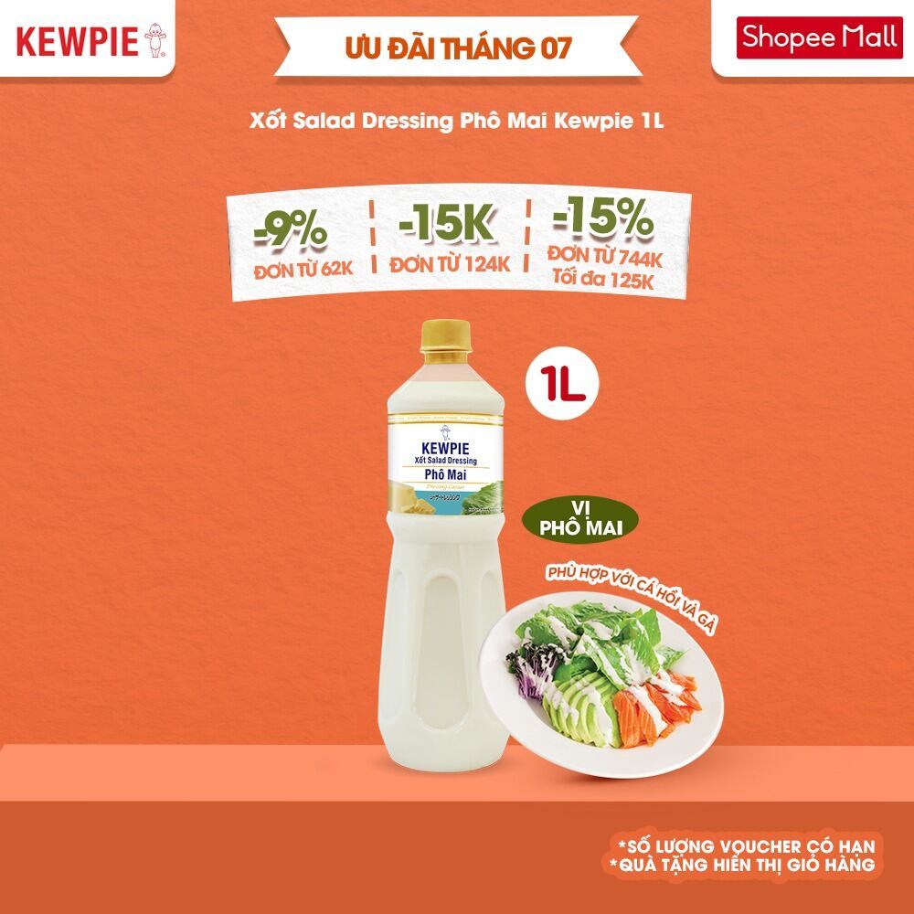 Xốt Salad Dressing Phô Mai Kewpie 1L