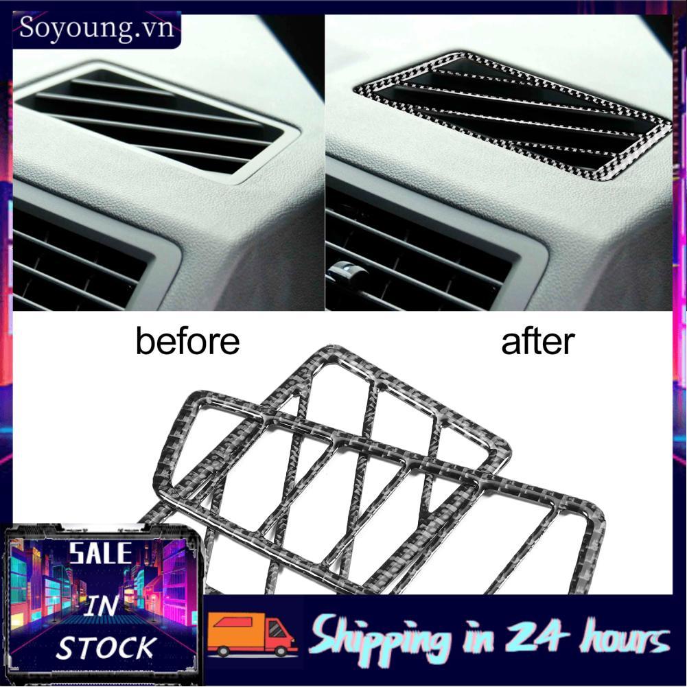 Soyoung Dioche Trim Vent 2 chiếc Ổ cắm bên bằng sợi carbon cho 2008-2014 LHD - Phụ kiện trang trí nộ