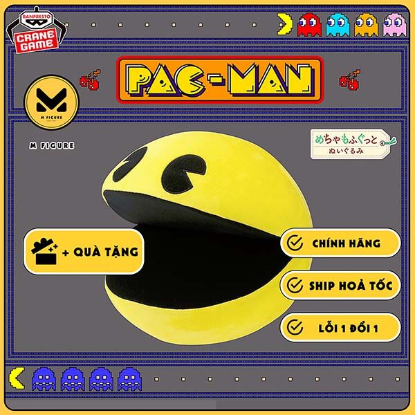 BÔNG Pac-Man - Pac-Man - Mecha Mofugutto Nuigurumi (Bandai Spirits) PLUSH CHÍNH HÃNG