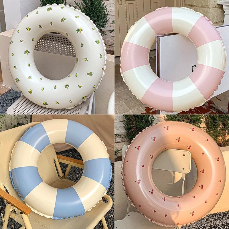游泳圈女条纹复古泳圈儿童INS救生圈加* 厚腋下圈小孩游泳圈Thickened swim ring, underarm ring, inflatable adult lifebuoy for boys