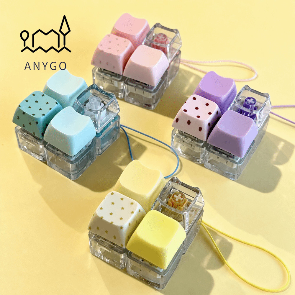 Mặt dây chuyền nút Fidget YRBWDYZDH, Đồ chơi móc khóa Fidget Fidget Fidget, 4 phím di động bằng nhựa