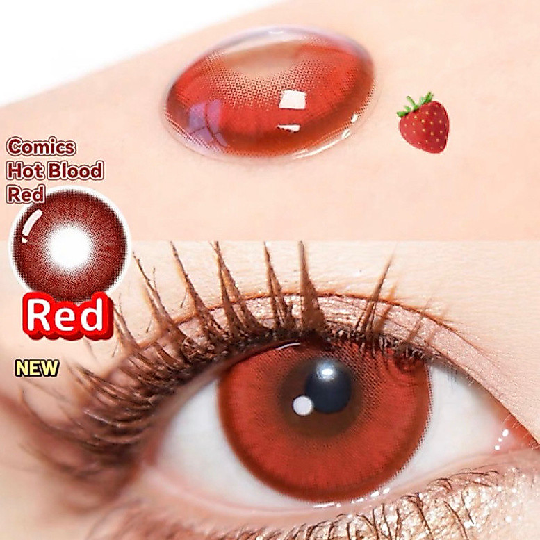 [Có độ cận] Lens cosplay . 2 Cái / 1 Cặp Tokisaki Kurumi Cosplay Màu Kính Áp tròng