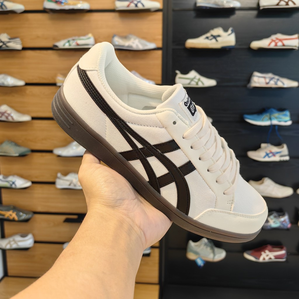 Giày chạy bộ Unisex Onitsuka Tiger Advanti bằng da cà phê màu be