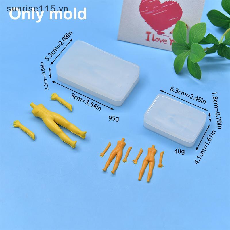 SRVN 1 Bộ Đất Sét Polymer Nam Búp Bê Cơ Thể Rùa Khuôn Silicon Fondant / Nhựa Đất Sét DIY Búp Bê Điêu