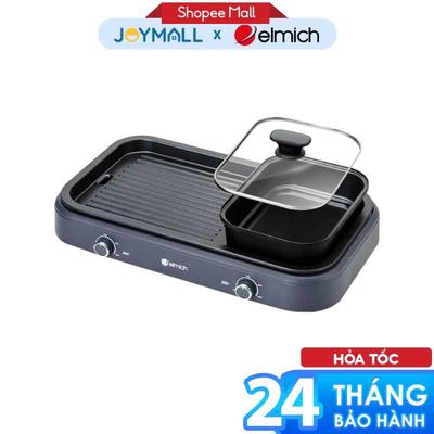 Bếp nướng lẩu đa năng Elmich HGE-3908 1700W, Hàng chính hãng,lẩu nướng 2 trong 1,dễ tháo rời-JoyMall