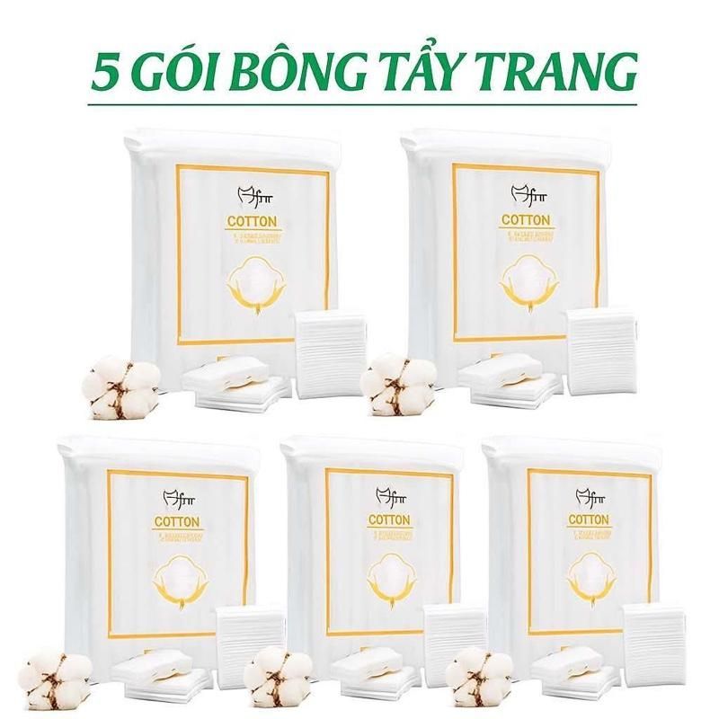 5 Gói Bông Tẩy Trang 222 Miếng Cotton Pads Lameila 3 Lớp Sợi Tự Nhiên Mềm Mịn