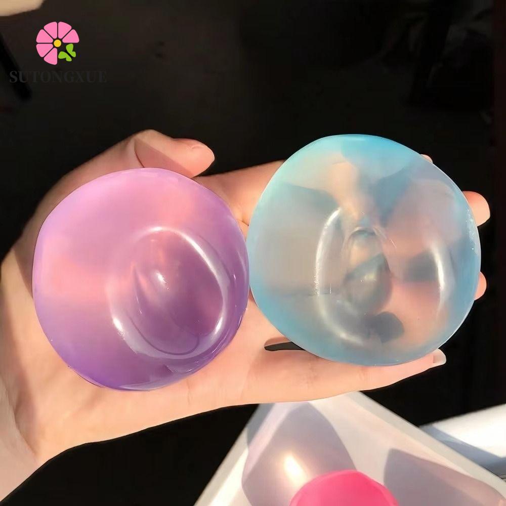 SUTONGXUE Dầu dừa Squishy Ball, Bóng mềm màu xanh Đồ chơi bóp nhanh, Đồ chơi Squishy Squishy trong s