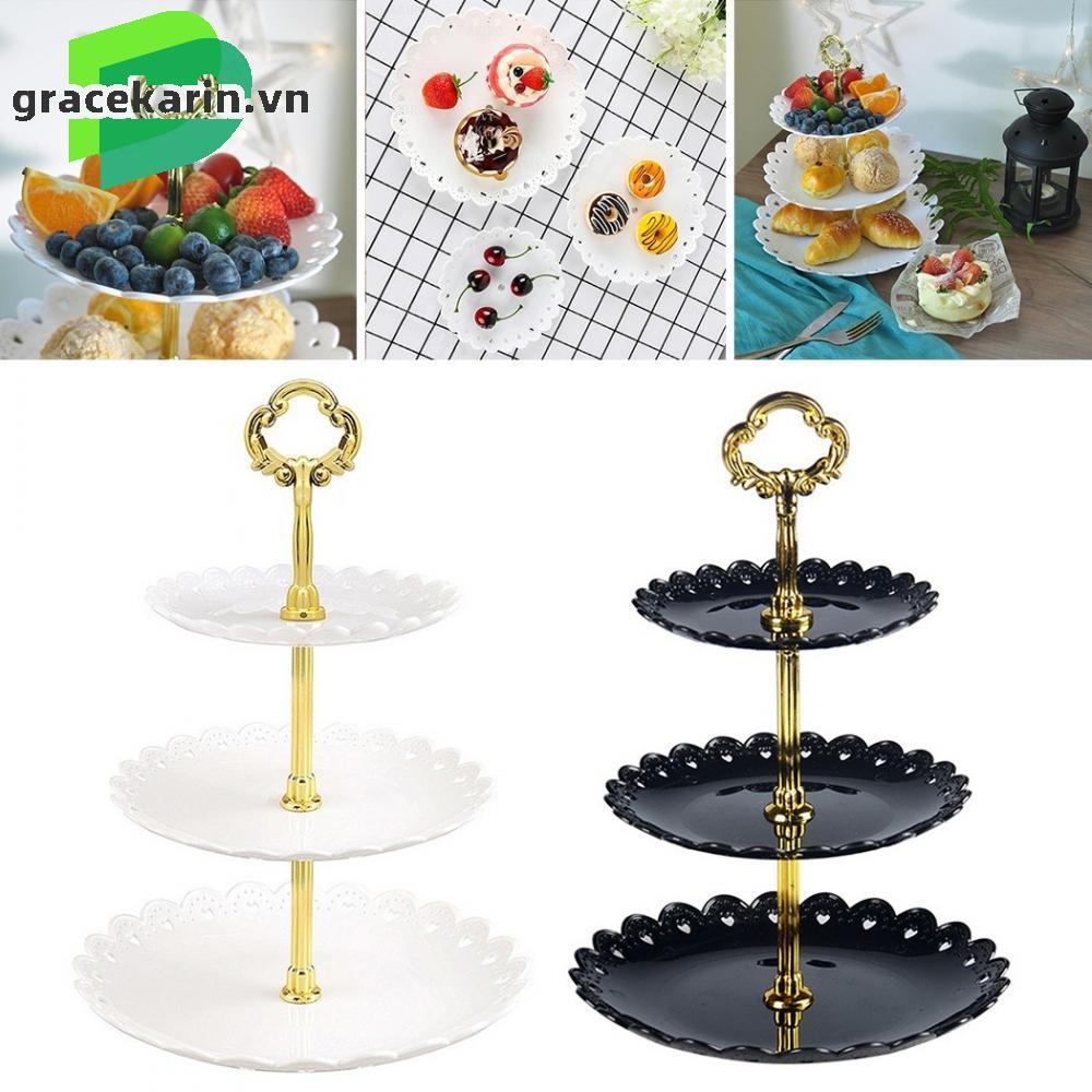 [GRCEKRIN-VN]Functional ABS Plastic Cake Stand with 3 Layers for Wedding Receptions