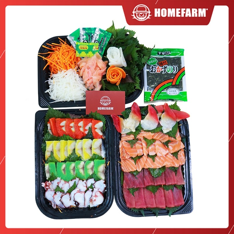 Set Sashimi tiện loi (Hộp) (4-6 nguoi ăn) - Homefarm