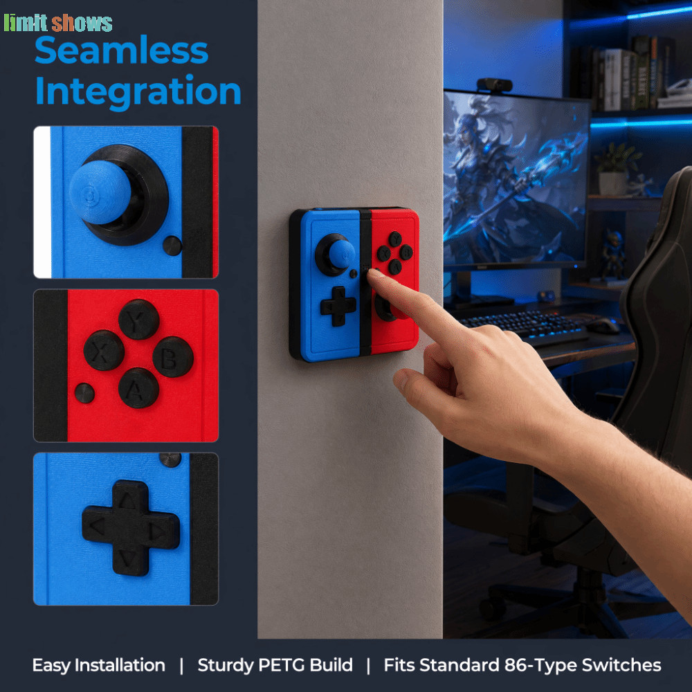 LIMIT SHOWS Light Switch Guard Covers, Creative Retro Arcade Games Joystick Switch Sticker, Tự dính 