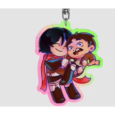 Eren and Mikasa Colored Edge Acrylic Keychains