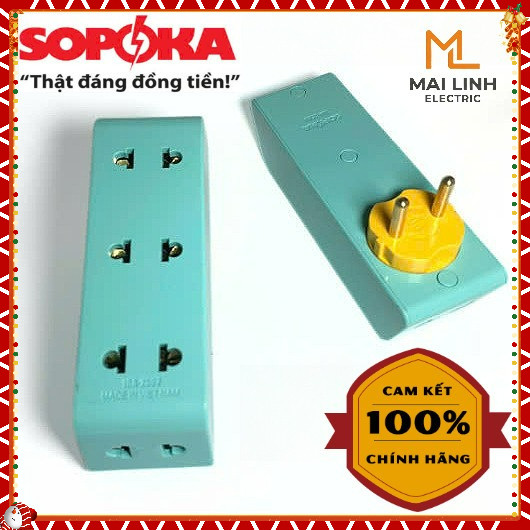 Ổ chia ra điện 1 ra 5 lỗ SOPOKA - Công suất 2200W - Nhựa ABS chống vỡ -Model P25