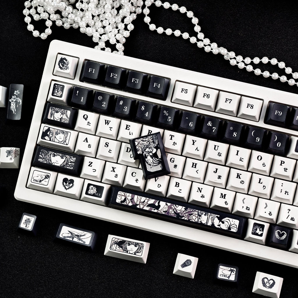 MAIMOOO Cưa Xích Người Keycap MOA / Cherry Profile 120 Phím PBT Nhuộm Thăng Hoa Wooting Aula F75 Ori