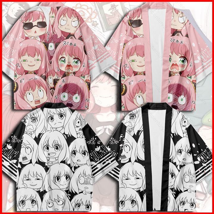SPY GIA ĐÌNH Kimono Haori Dài Tay Top Cosplay Anime Anya Forge Đồ Họa Áo Khoác Ngoài Cardigan