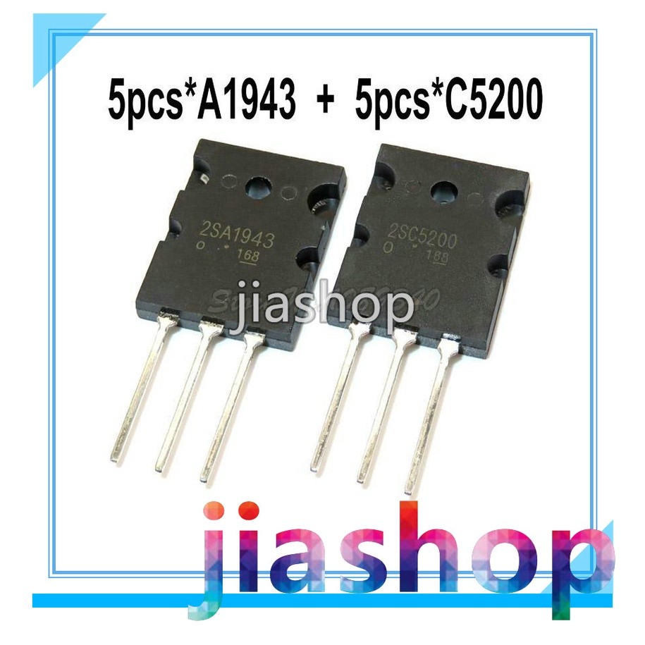 10 Chiếc 5 Đôi A1943 C5200 2SA1943 2SC5200 Cặp Âm Thanh Ống 5 Chiếc * A1943 + 5 Chiếc * C5200 TO-3PL