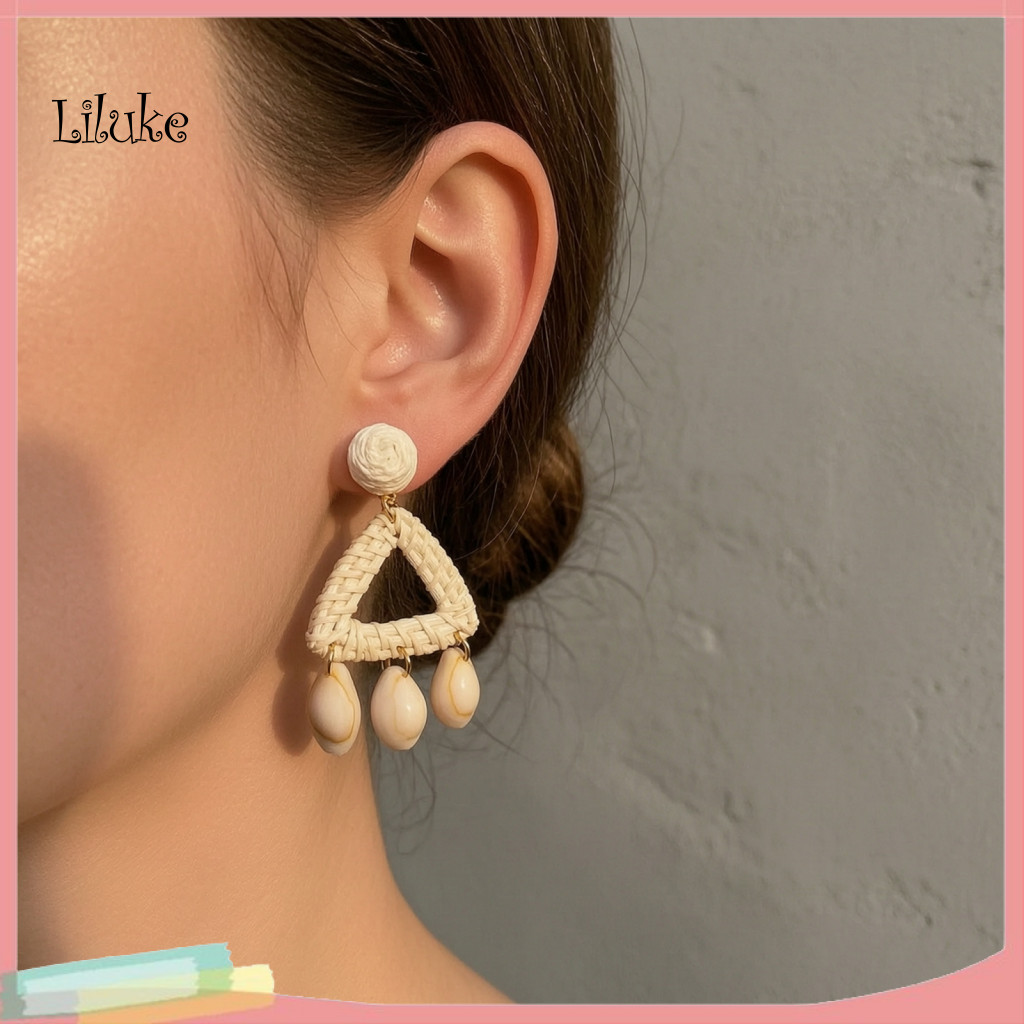 LK Handmade Boho Bông Tai Bohemian Raffia Bông Tai Handmade Raffia Bohemian Dangle Bông Tai Nữ – Wic