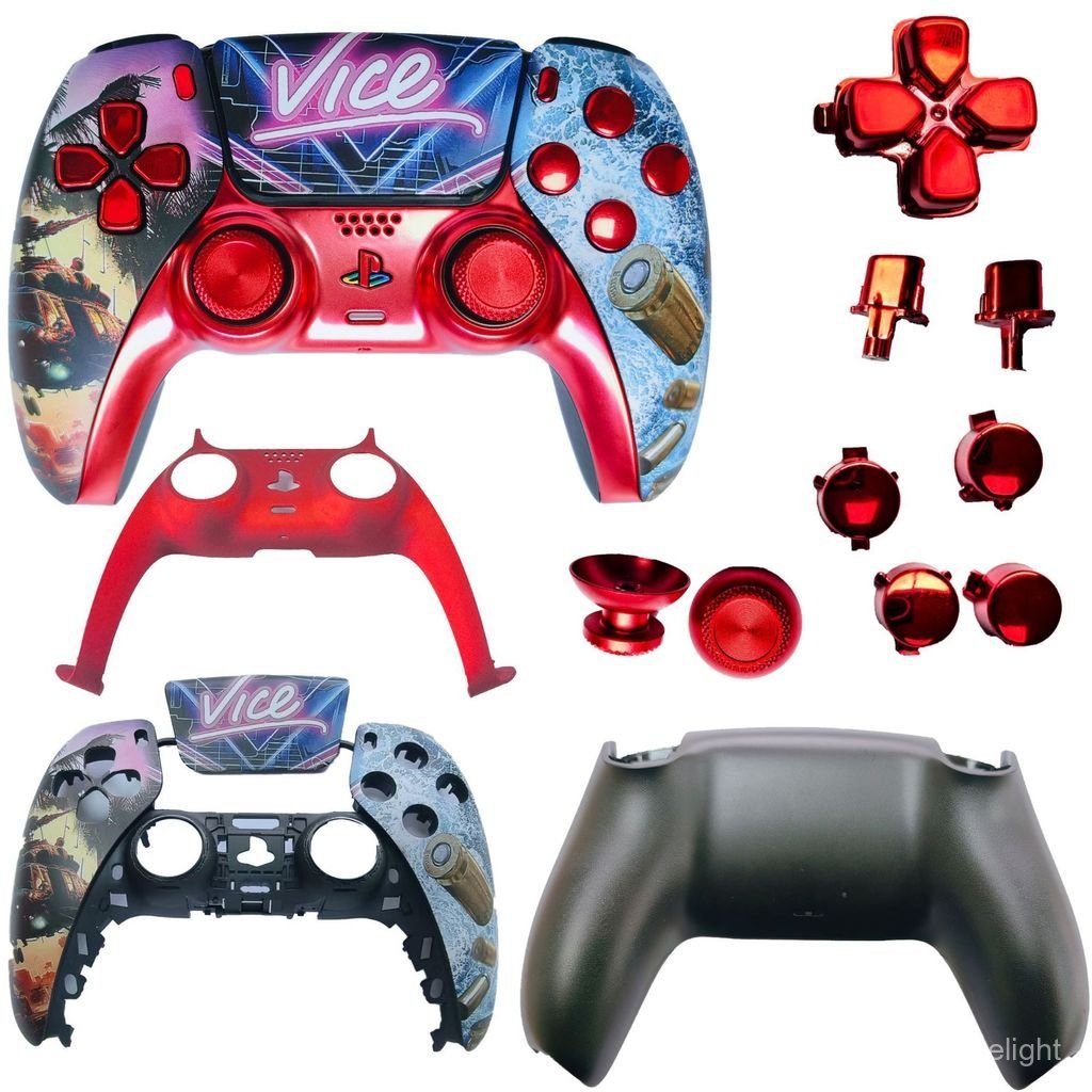 Thích hợp cho PS5 Tay cầm chơi game Vỏ thay thế DIY Họa tiết GTA PS5 Tay cầm Vỏ PS5 Phụ kiện chơi ga
