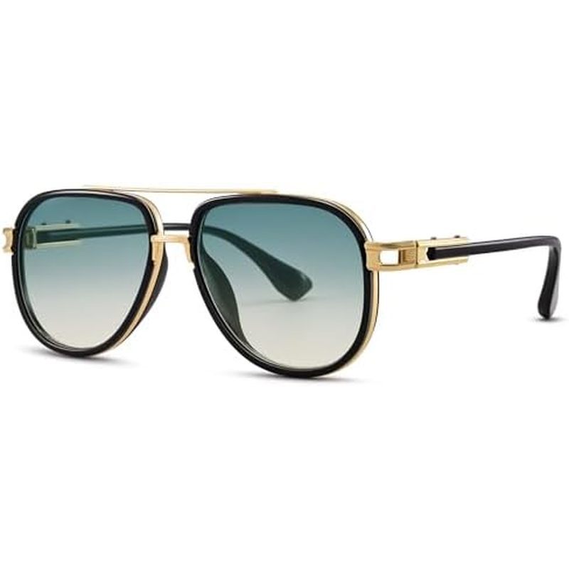 RAYSOL Retro Quá Khổ Aviator Kính Mát Dành Cho Nữ Kim Loại Cầu Đôi Aviators Kính Chống Nắng