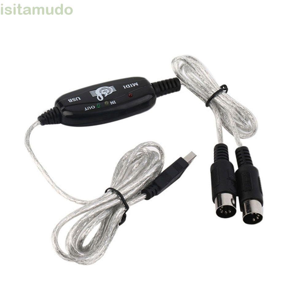 ISITAMUDO MIDI sang cáp USB Thiết bị âm thanh Giao diện MIDI hữu ích Dây nhạc âm thanh cho bàn phím 