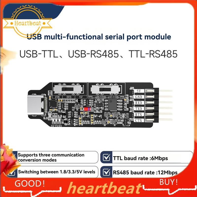 Mô-đun cổng nối tiếp đa chức năng USB-TTL USB-RS485 TTL-RS485 Bộ chuyển đổi 3in1 RS485 Lập trình vi 