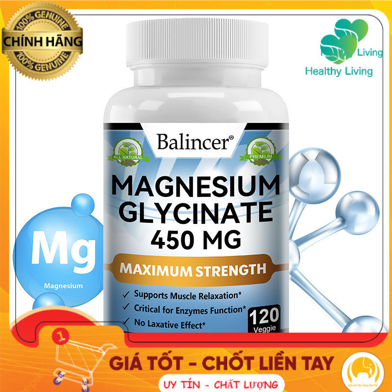 [CHÍNH HÃNG] Viên Nang Balincer Magnesium Glycine - Hỗ Trợ Cơ Bắp, Xương Khớp, Tim Mạch Và Cải Thiện