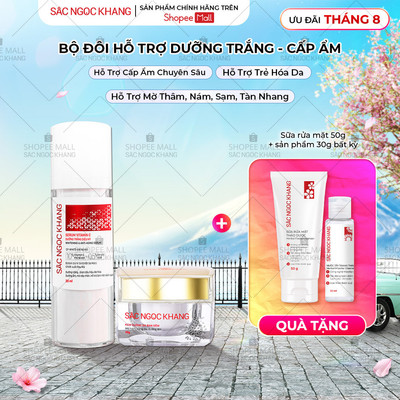 Bộ đôi cấp ẩm dưỡng trắng da Sắc Ngọc Khang 2 món [Serum 30ml + Kem dưỡng da ban đêm 30g]