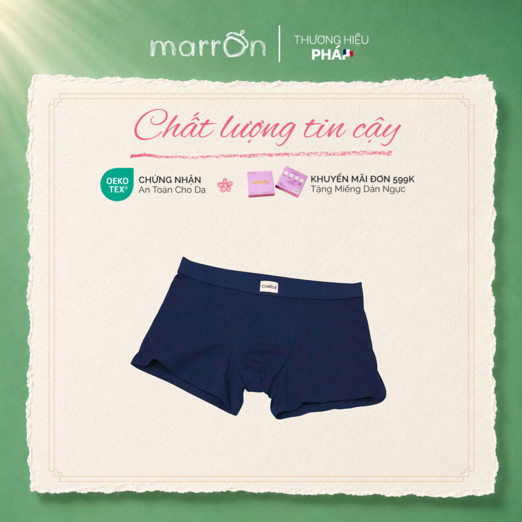 Quần lót nam boxer cotton co giãn – Mềm nhẹ, thấm hút, thoải mái cả ngày | MARRON CA-M09