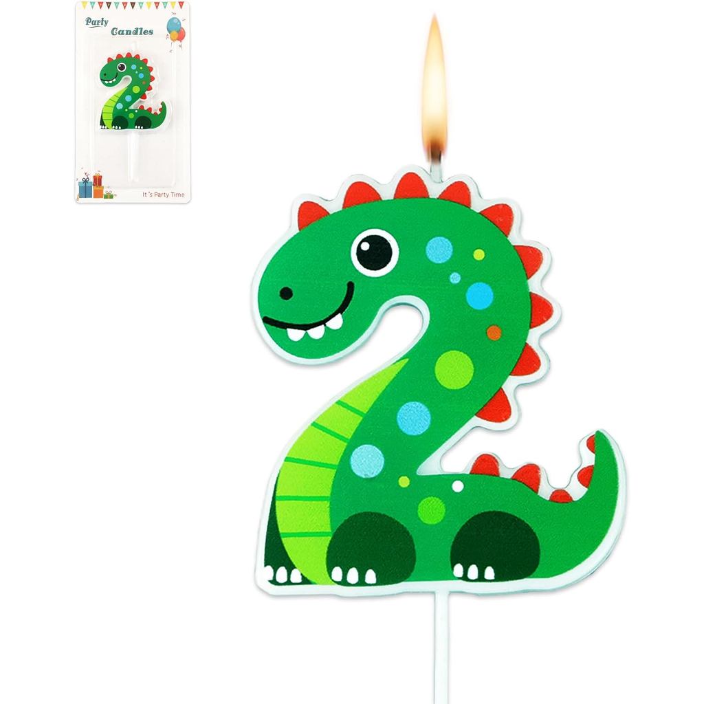 Sinh Nhật Thứ 2 Khủng Long Sinh Nhật Nến Làm Bánh, Khủng Long Hình Số 2 Nến Bánh Topper Cho Khủng Lo