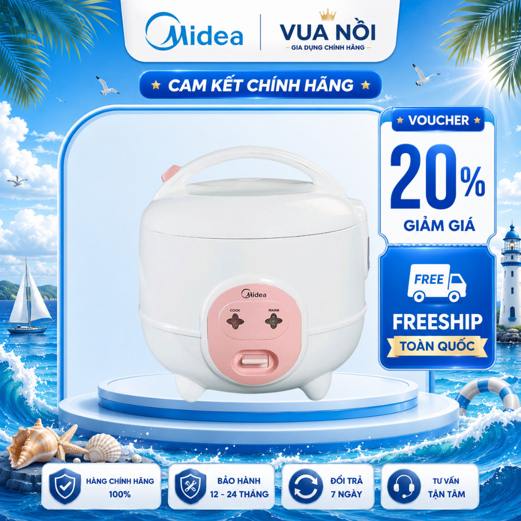 Nồi cơm điện Midea MR-CM06SA 0.6L - Hàng chính hãng