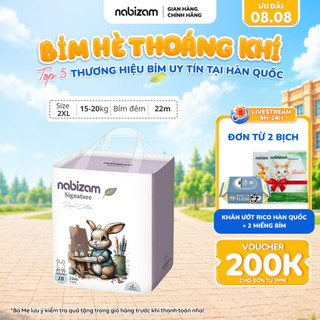 Tã/Bỉm Đêm NABIZAM Signature Size 2XL/22 Miếng Cho Bé 15kg - 20kg Nội Địa Hàn, Mềm Mại, Siêu Thấm Hút