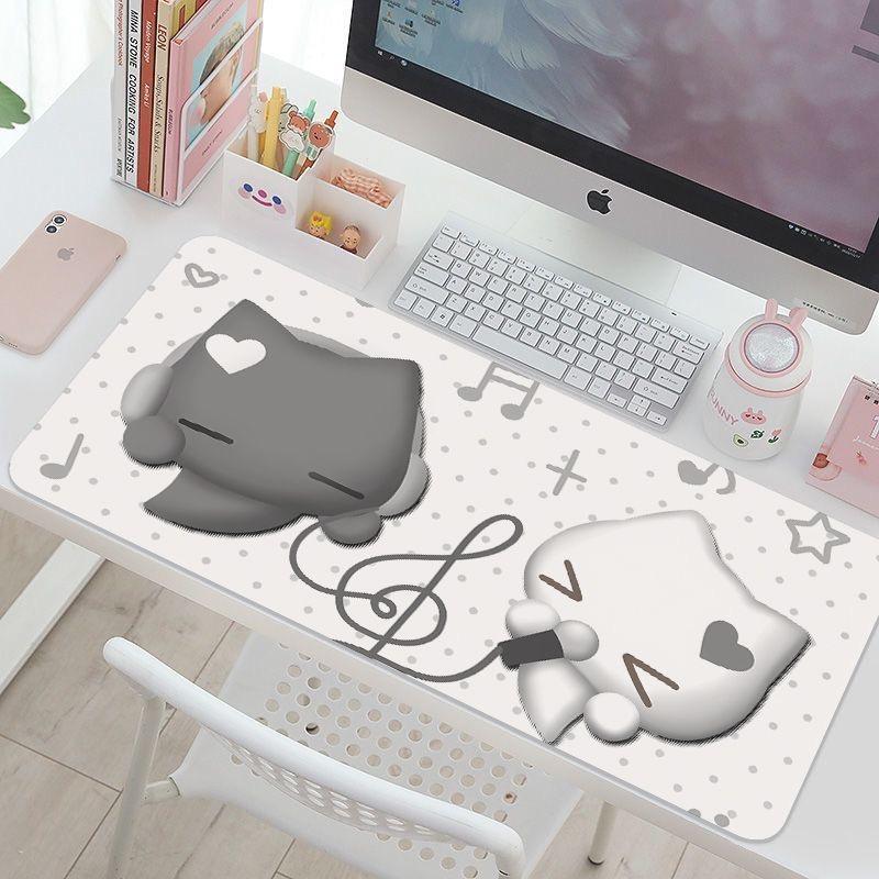 Miếng Lót Chuột Hoạt Hình Kumo Kuro Umi Didu, Đế Chống Trơn Trượt Cao Su Dày 3 Mm, Thảm Để Bàn XL Vớ