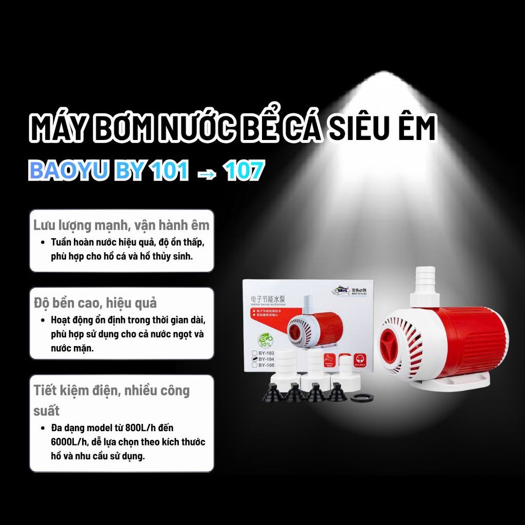 Máy Bơm Nước BaoYu BY-101/102/103/104/105/106/107 | Máy Bơm Chìm Tiết Kiệm Điện, Hiệu Suất Cao