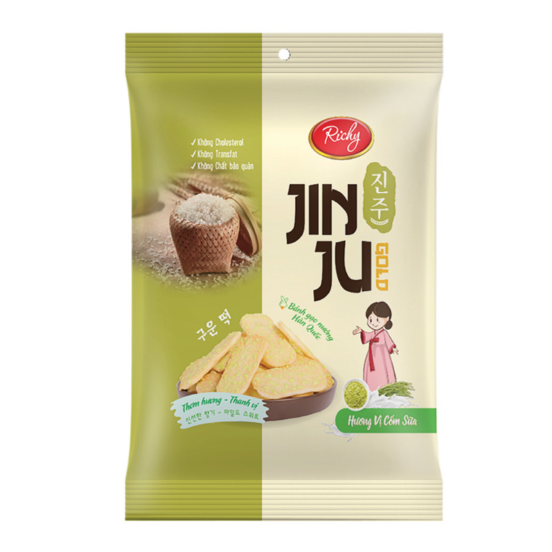 Bánh gạo Richy Jinju cốm sữa 145g - 62362