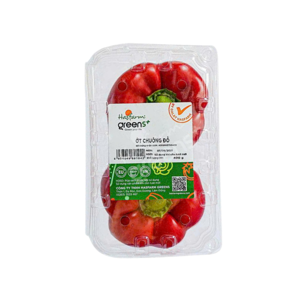Ớt chuông đỏ VietGAP Dalat Hasfarm 400g - 70882