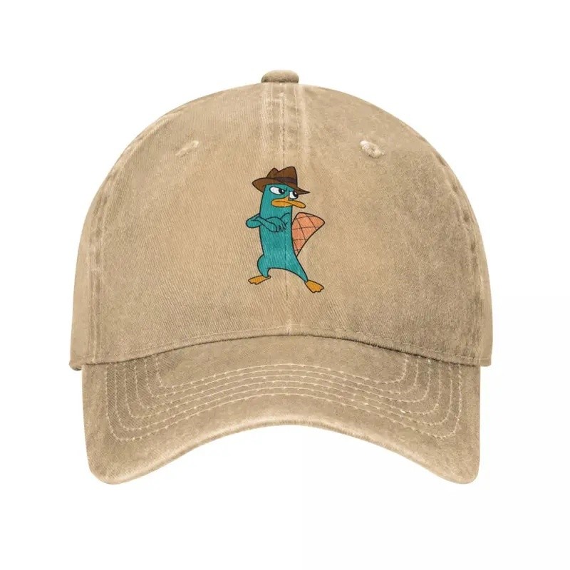 Perry The Platypus Động Vật Unisex Mũ Bóng Chày Đau Khổ Denim Mũ Rửa Ngoài Trời Chạy Golf Không Cấu 